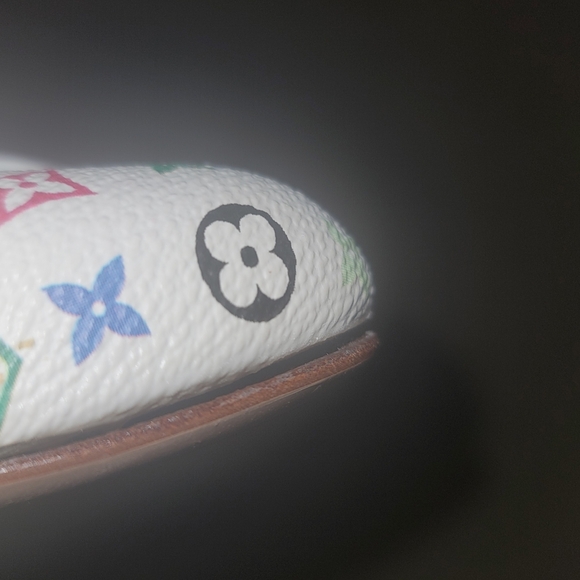Louis Vuitton White Multi Color Monogram Logo Leather Flats Loafers Shoes - Picture 12 of 13